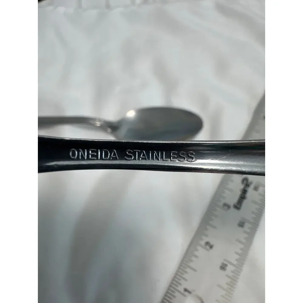 Oneida Stainless Dinner Spoon & Salad Fork Set Scroll Rose Tip Flatware Replace